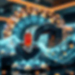 A futuristic digital economy concept representing blockchain technology