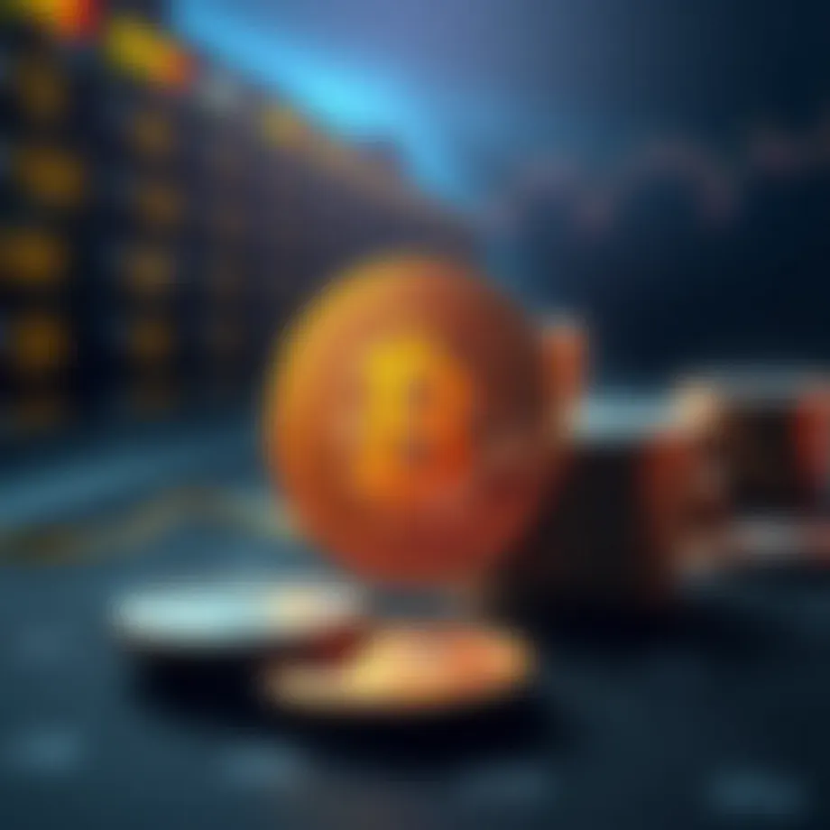 Conceptual representation of cryptocurrency market capitalization