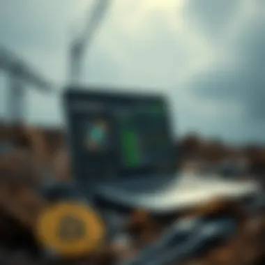 Environmental Impact of Laptop Mining Visual representation of the environmental impact of laptop mining